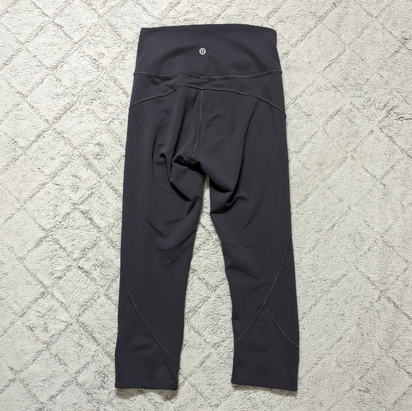Lululemon Leggings Women's 4 Gray In Movement Crop 19" Everlux Athletic Yoga  - Picture 6 of 8